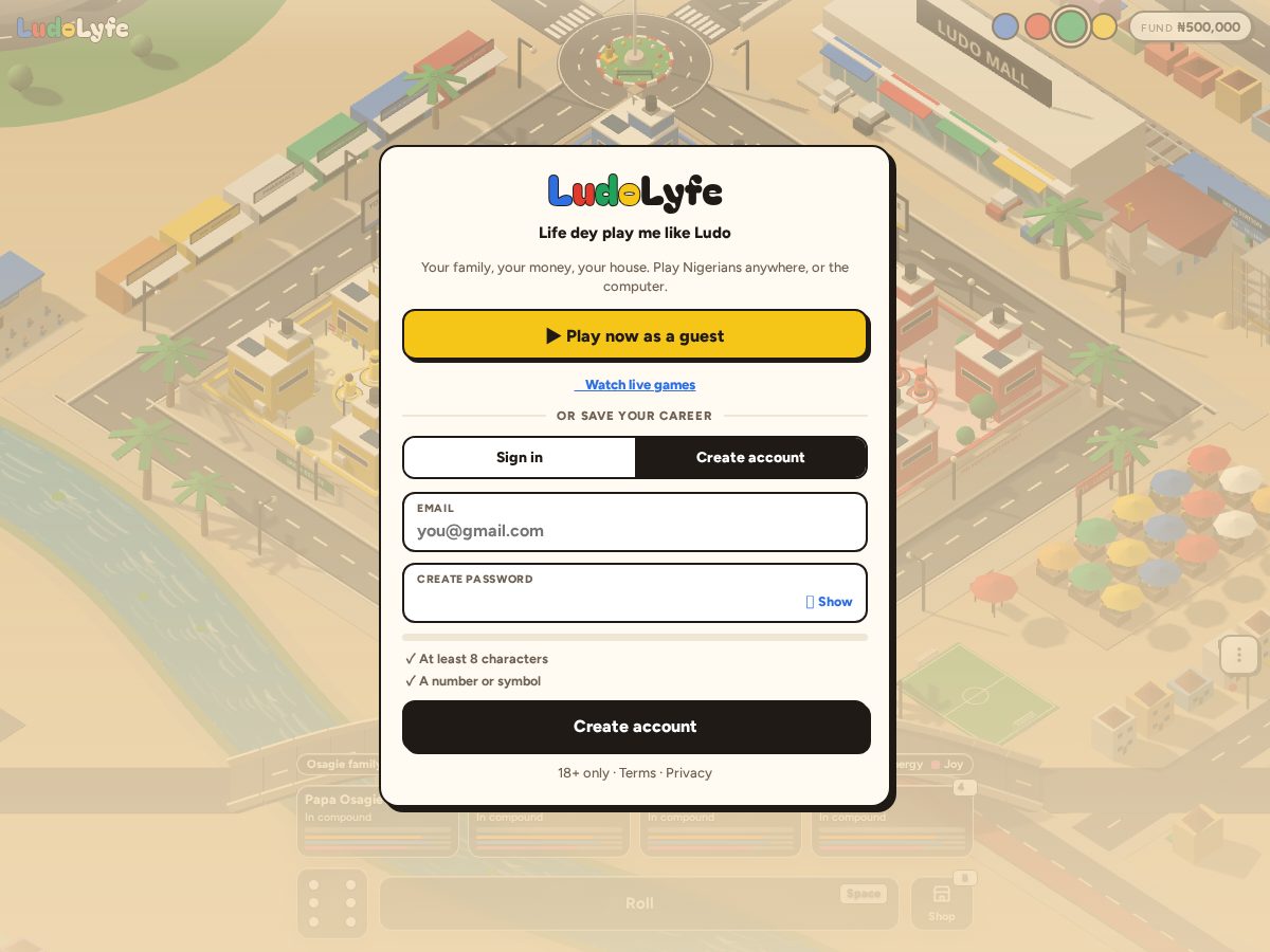 Landing-page snapshot of ludolyfe.app