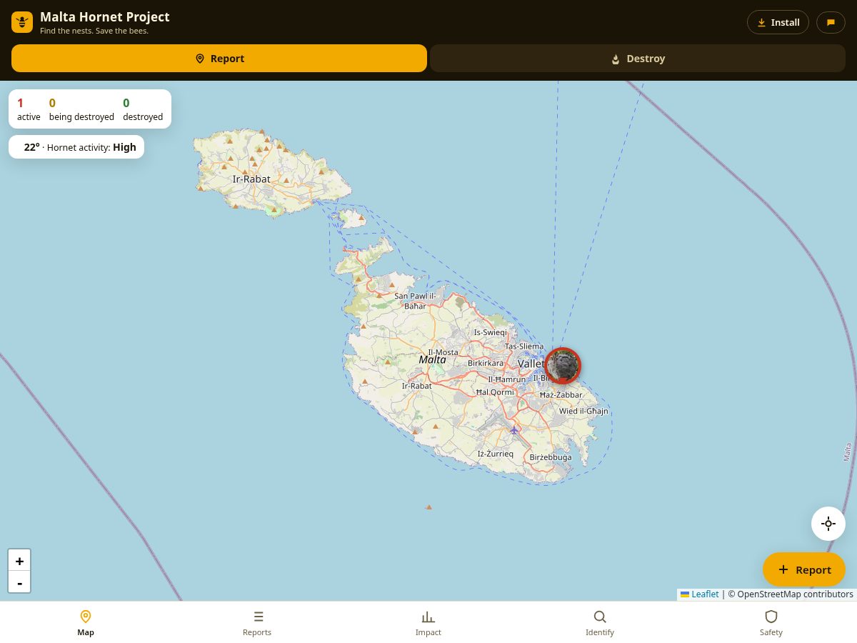 Landing-page snapshot of maltahornetproject.com