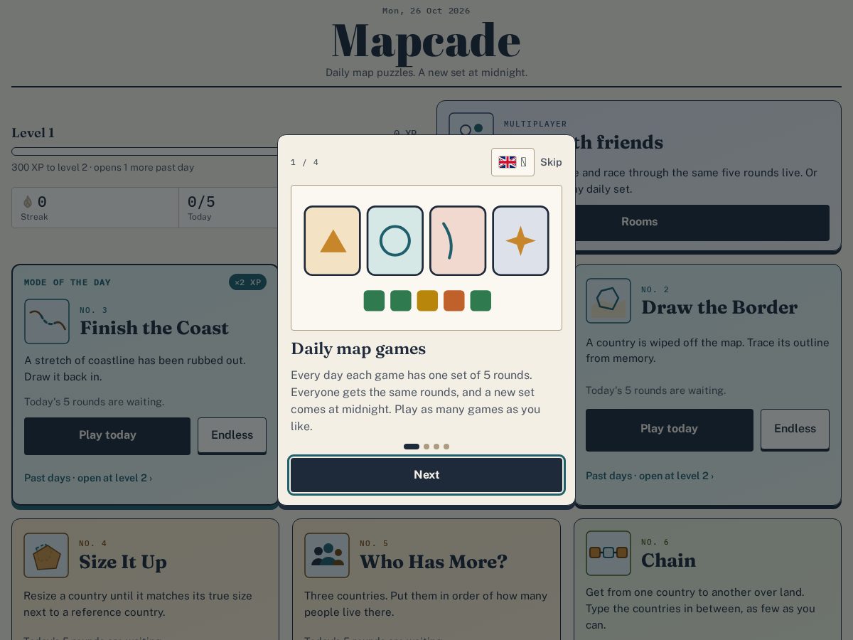 Landing-page snapshot of mapcade.app