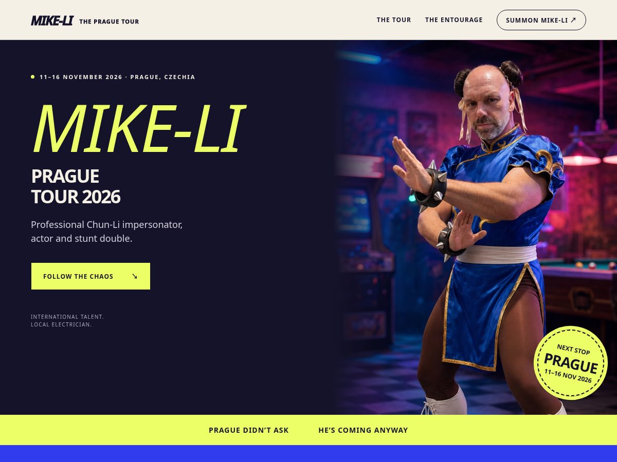Landing-page snapshot of mike-li.com