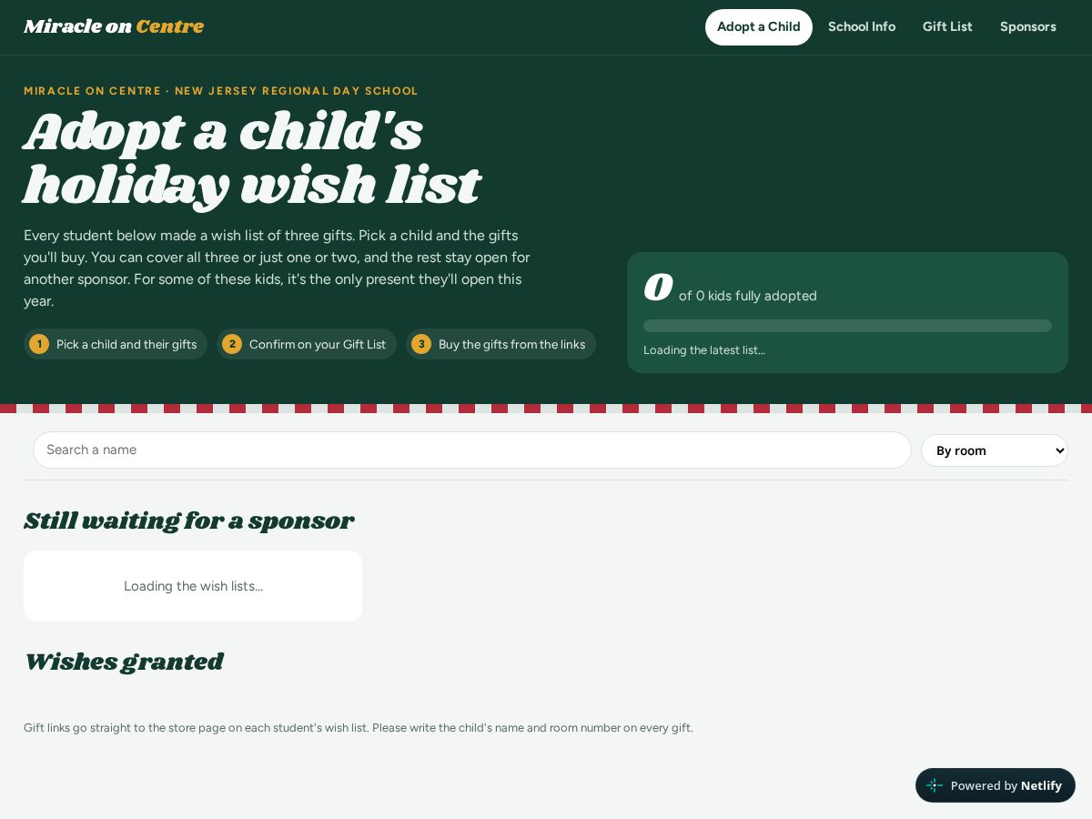 Landing-page snapshot of miracleoncentre.com