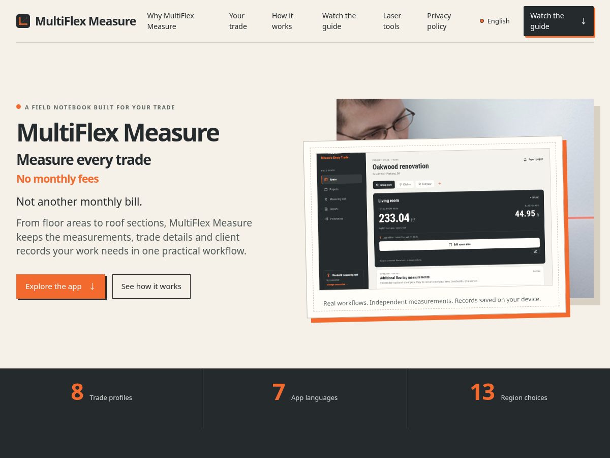 Landing-page snapshot of multiflexmeasure.com