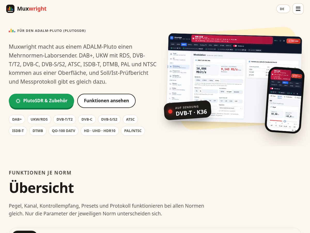 Landing-page snapshot of muxwright.com