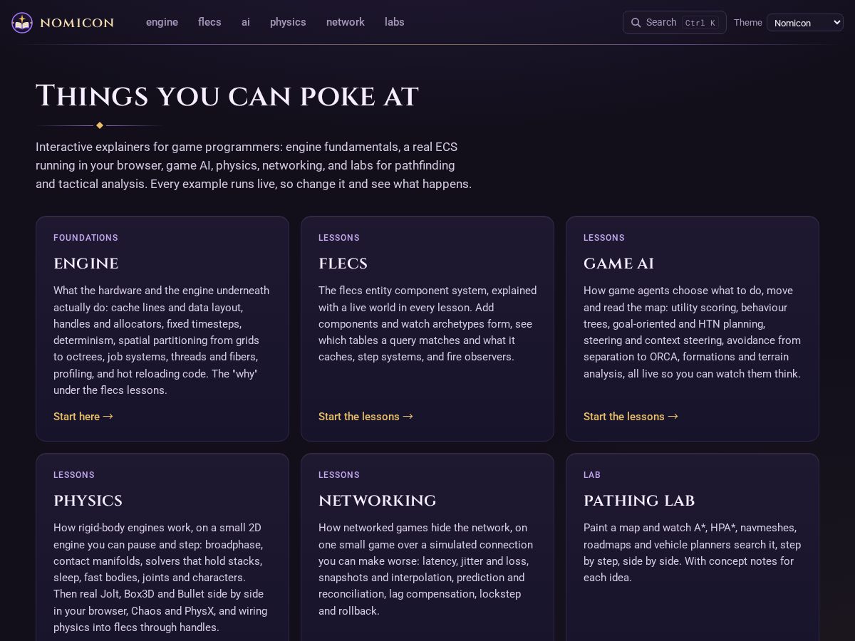 Landing-page snapshot of nomicon.app