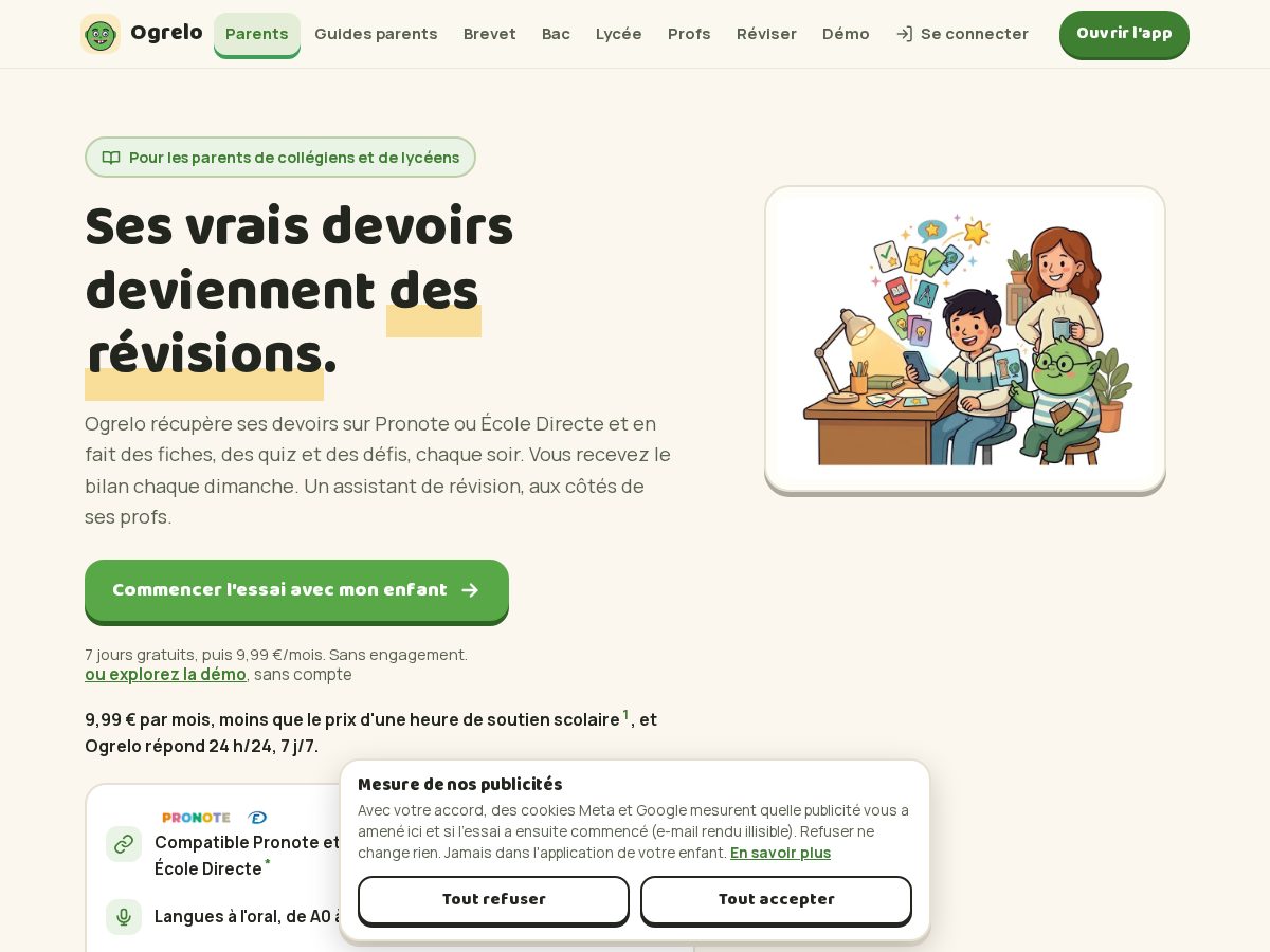 Landing-page snapshot of ogrelo.com