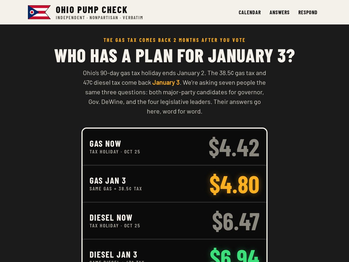 Landing-page snapshot of ohiopumpcheck.org