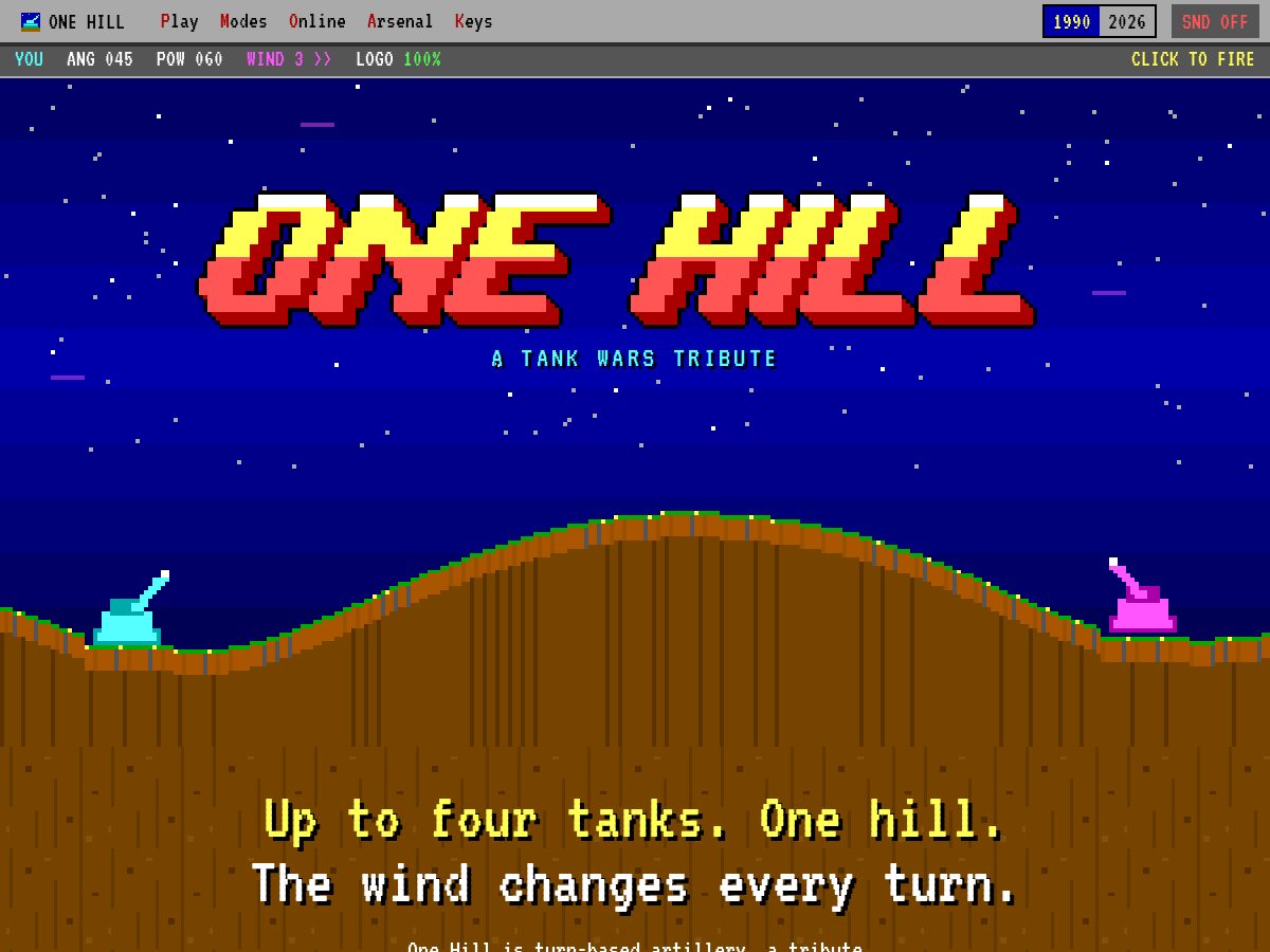 Landing-page snapshot of onehill.app