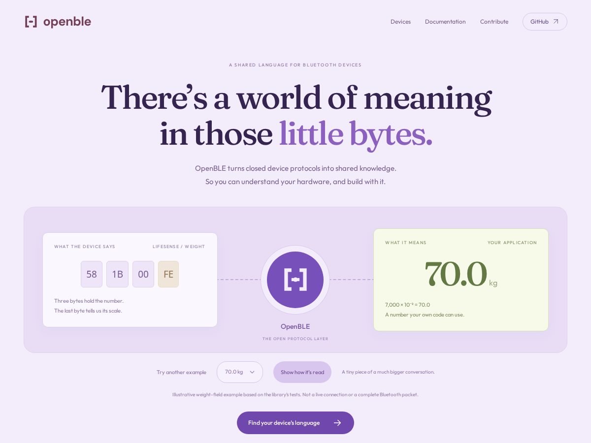 Landing-page snapshot of openble.org