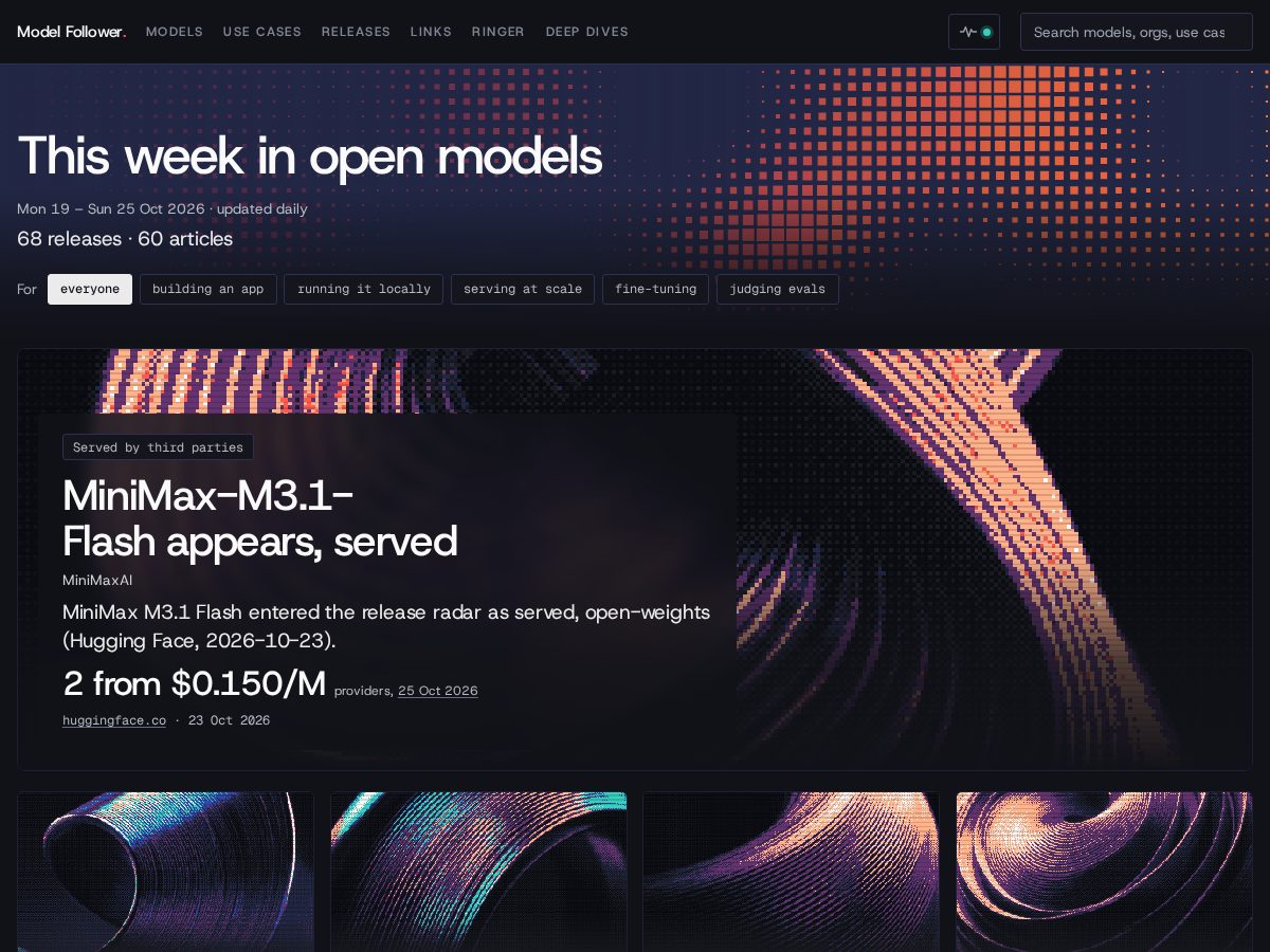 Landing-page snapshot of openmodeldrops.com