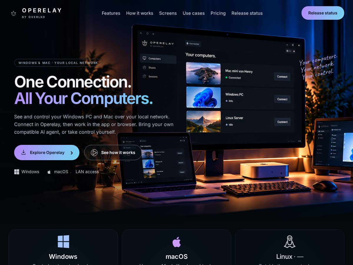 Landing-page snapshot of operelay.com