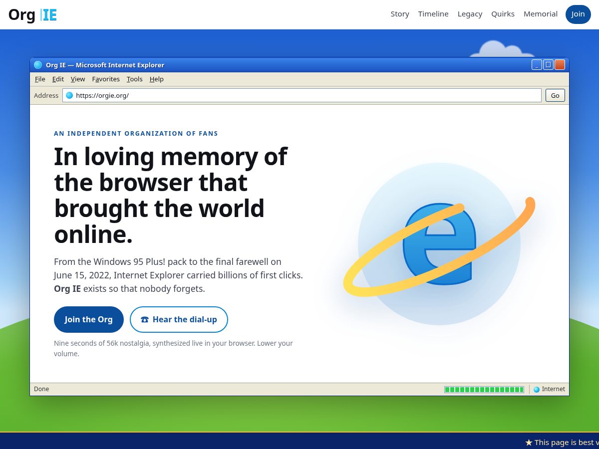 Landing-page snapshot of orgie.org