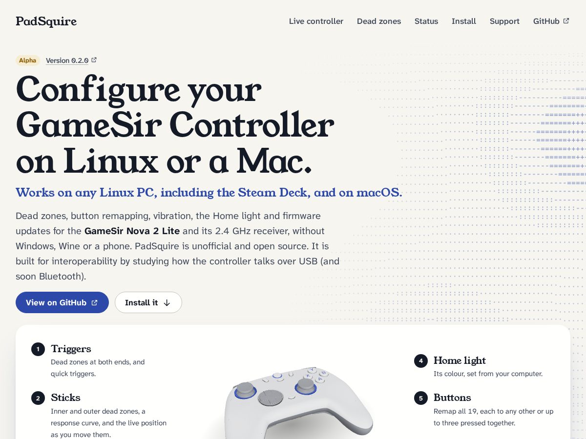 Landing-page snapshot of padsquire.com