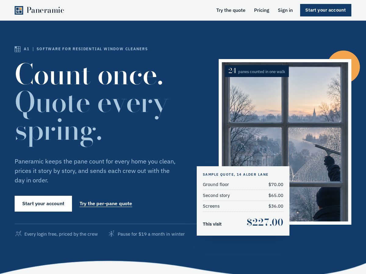 Landing-page snapshot of paneramic.app