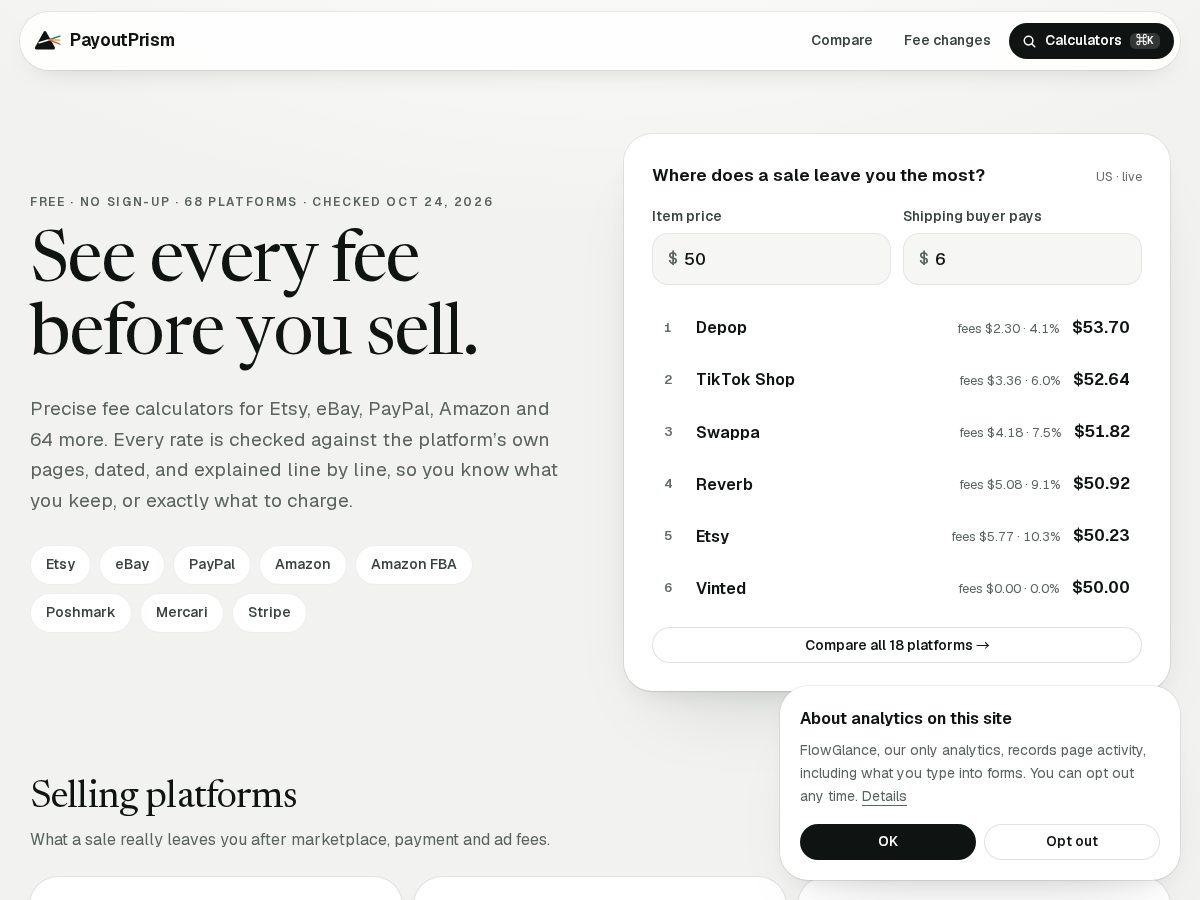 Landing-page snapshot of payoutprism.com