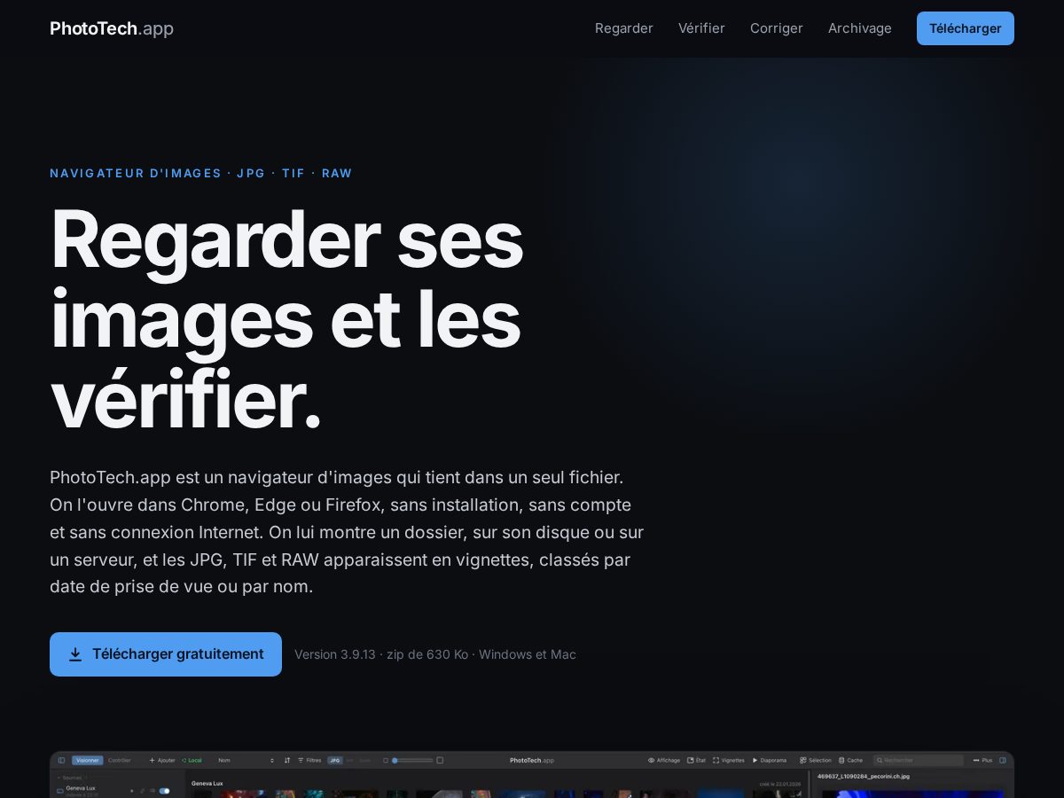 Landing-page snapshot of phototech.app