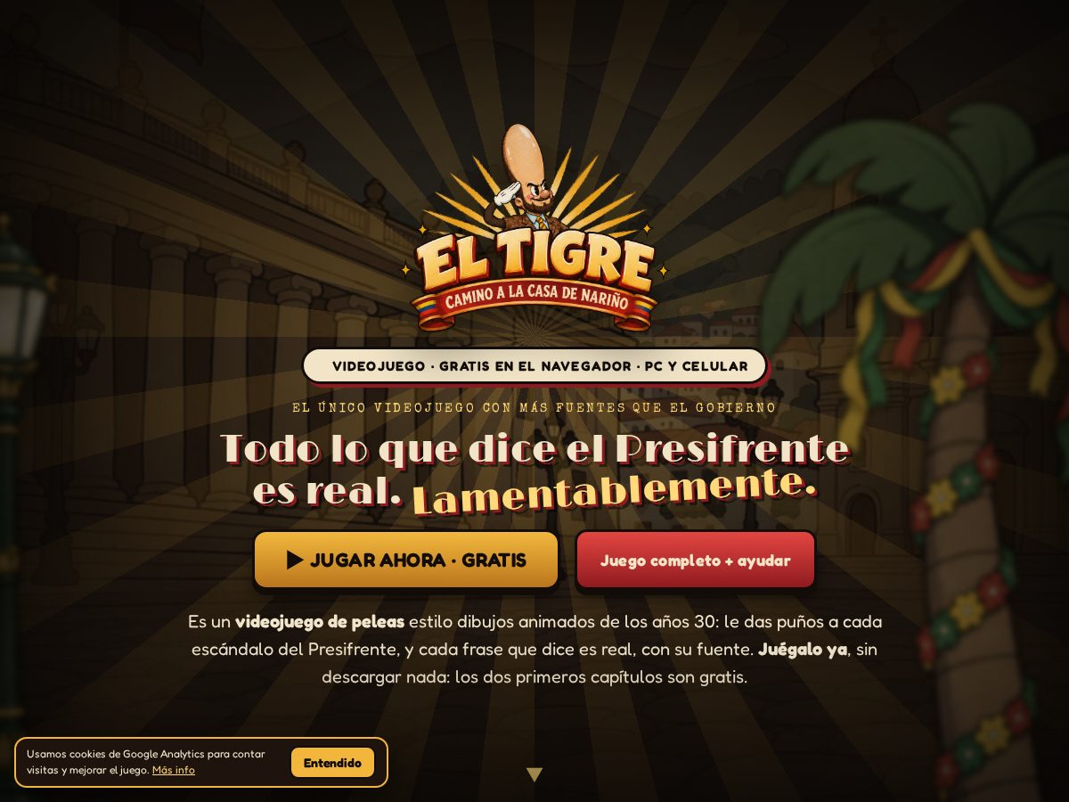 Landing-page snapshot of presifrente.com