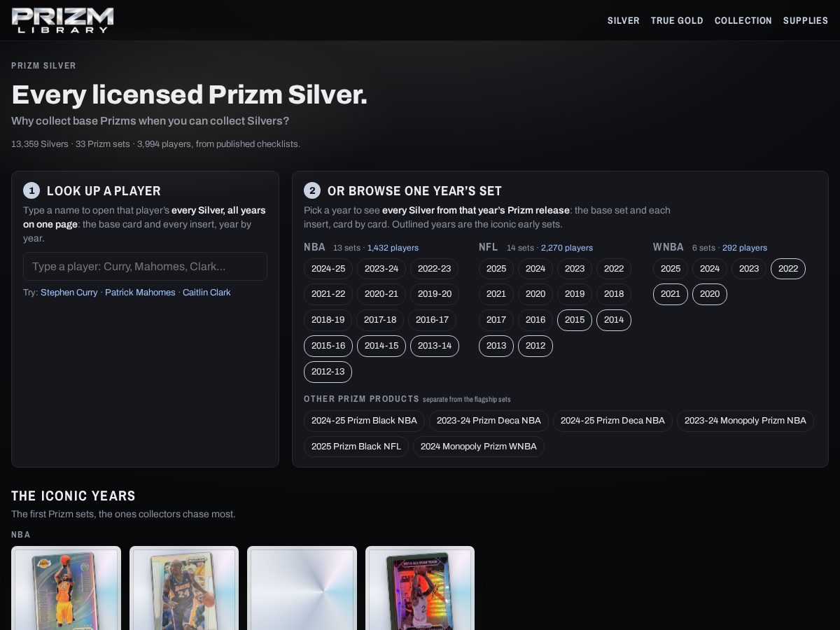 Landing-page snapshot of prizmsilverlibrary.com