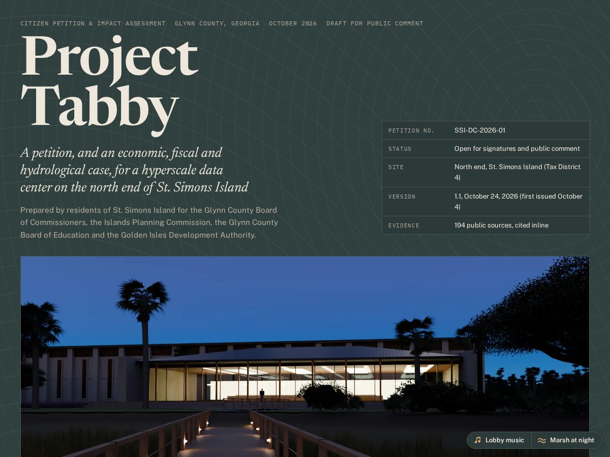 Landing-page snapshot of projecttabby.org