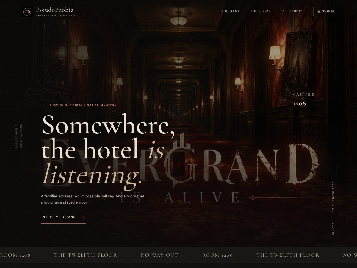 Landing-page snapshot of pseudophobia.com