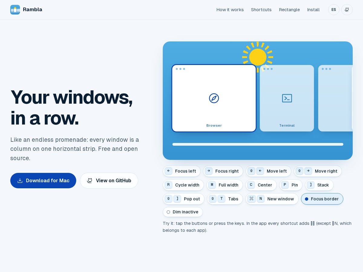 Landing-page snapshot of rambla-mac.app