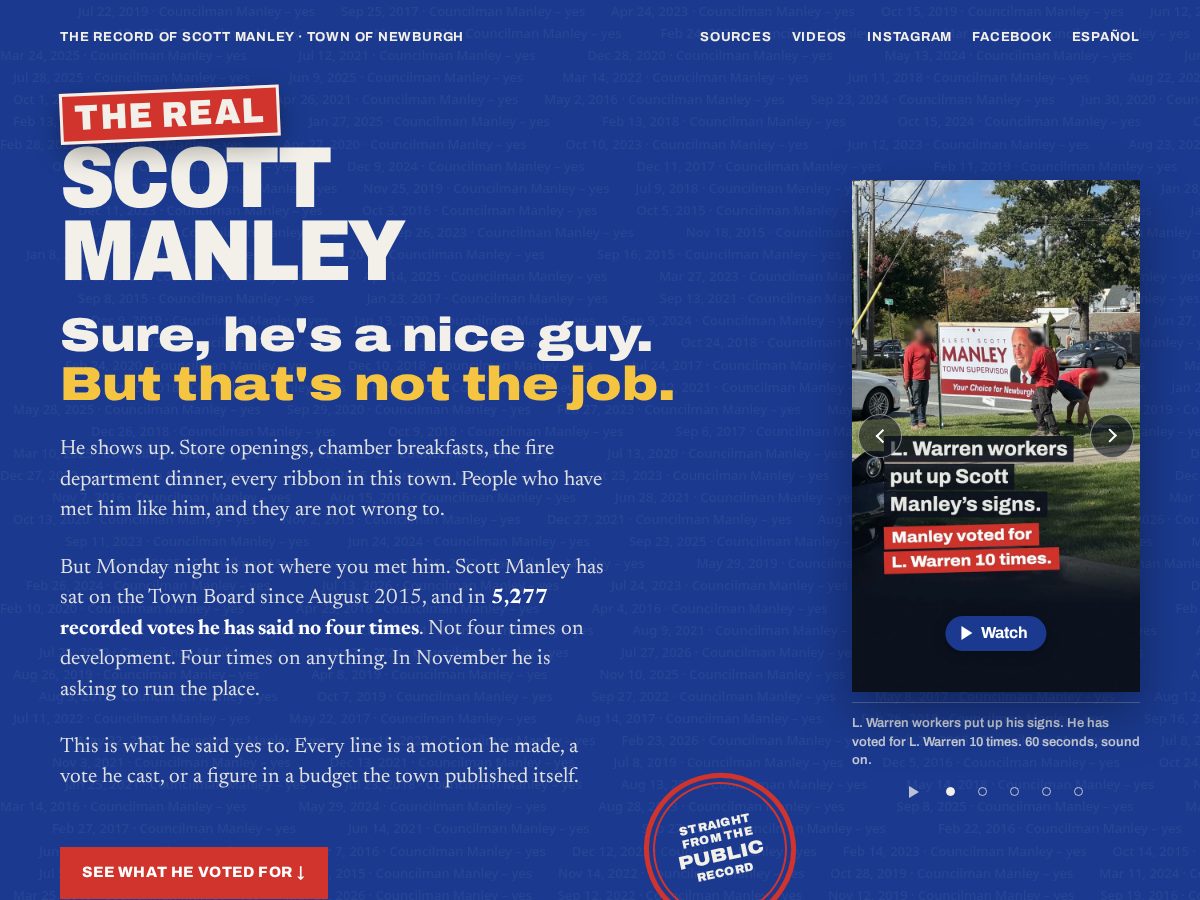 Landing-page snapshot of realscottmanley.com