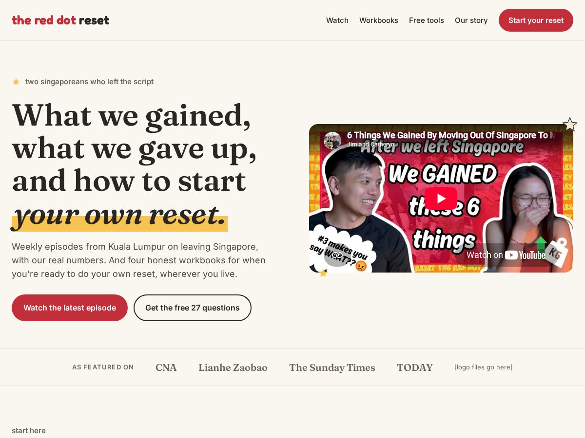 Landing-page snapshot of reddotreset.com