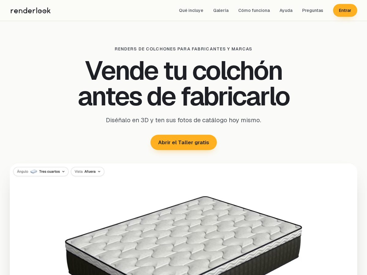 Landing-page snapshot of renderlook.com