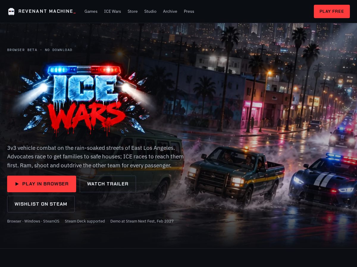 Landing-page snapshot of revenantmachine.com