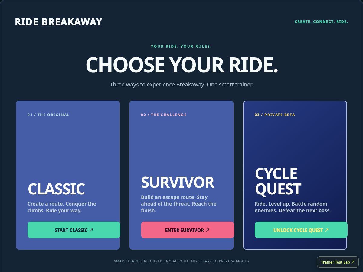 Landing-page snapshot of ridebreakaway.com