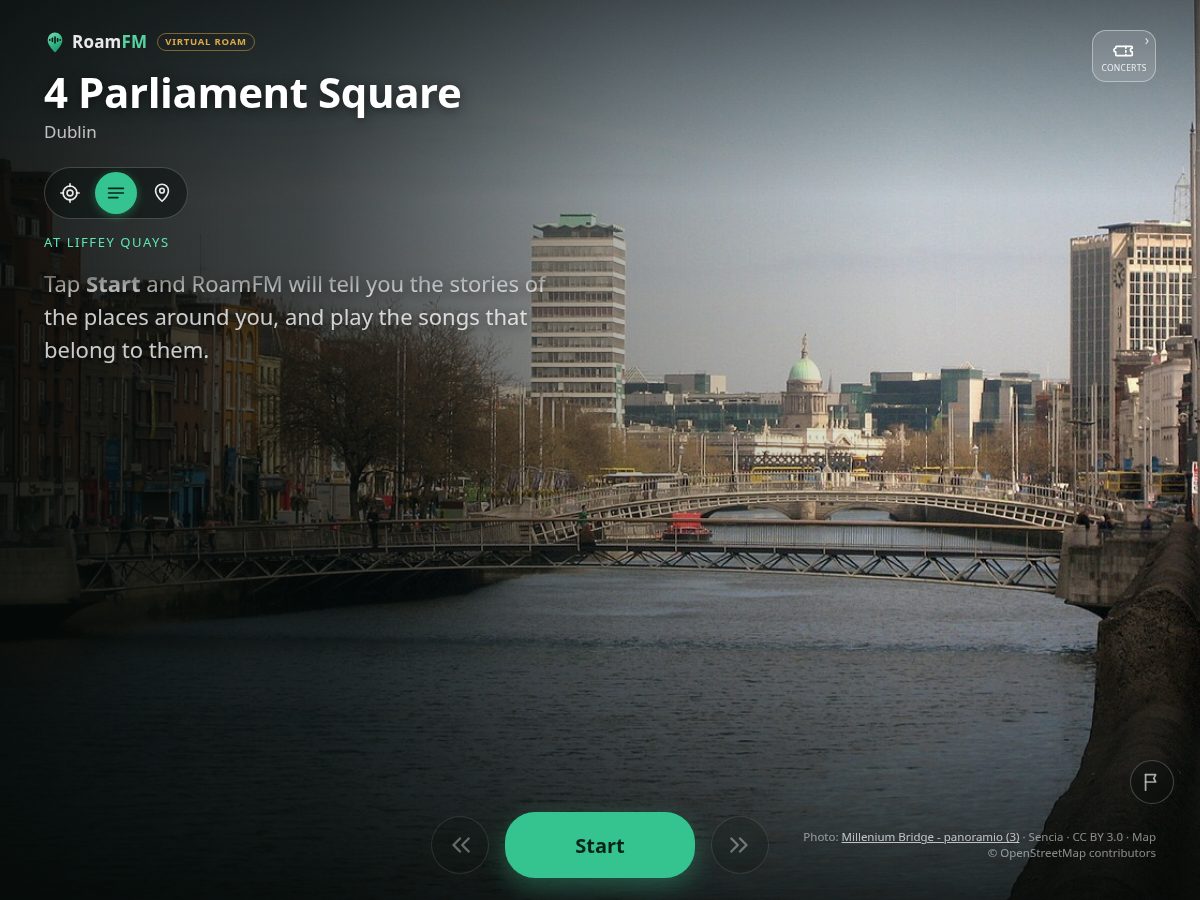 Landing-page snapshot of roamfm.stream