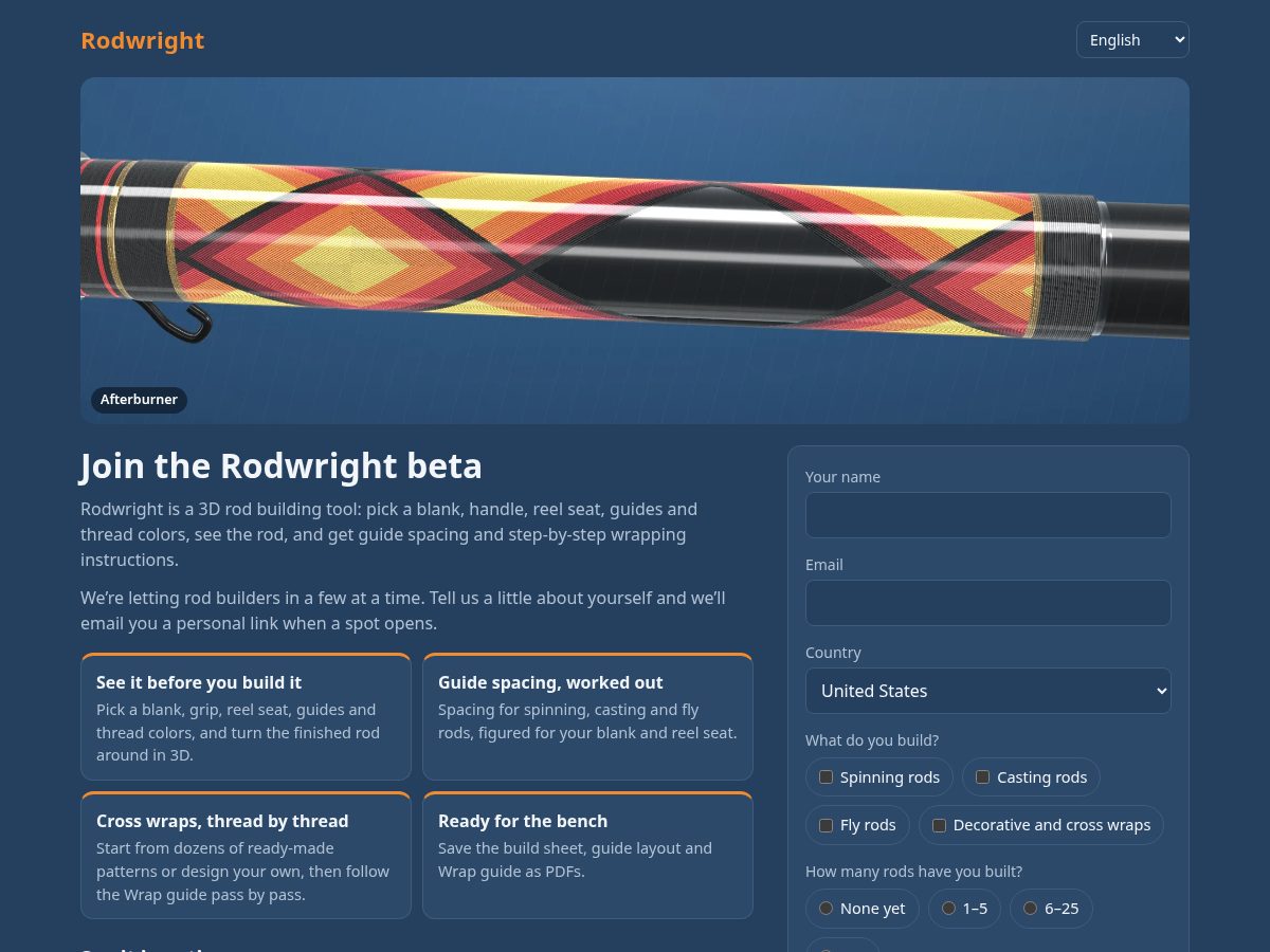 Landing-page snapshot of rodwright.com