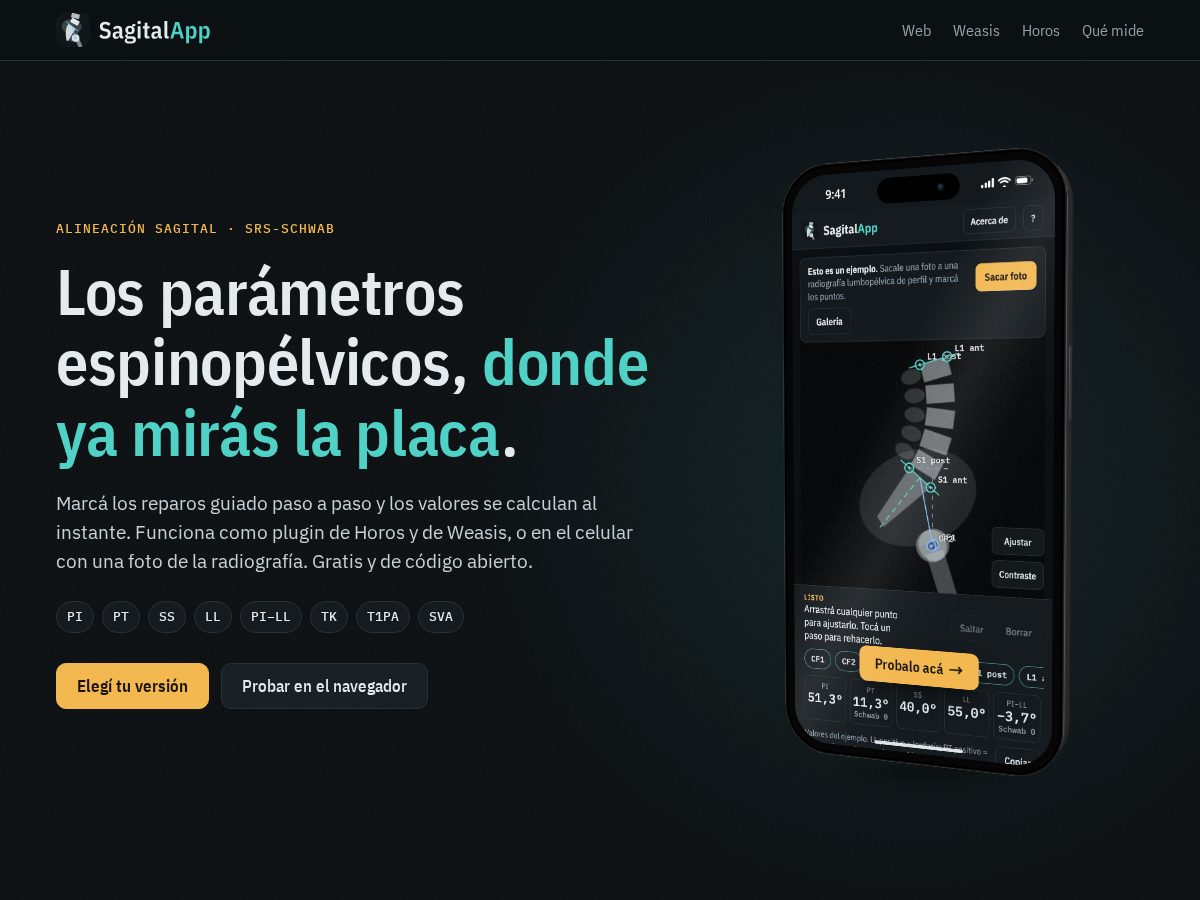 Landing-page snapshot of sagitalapp.com