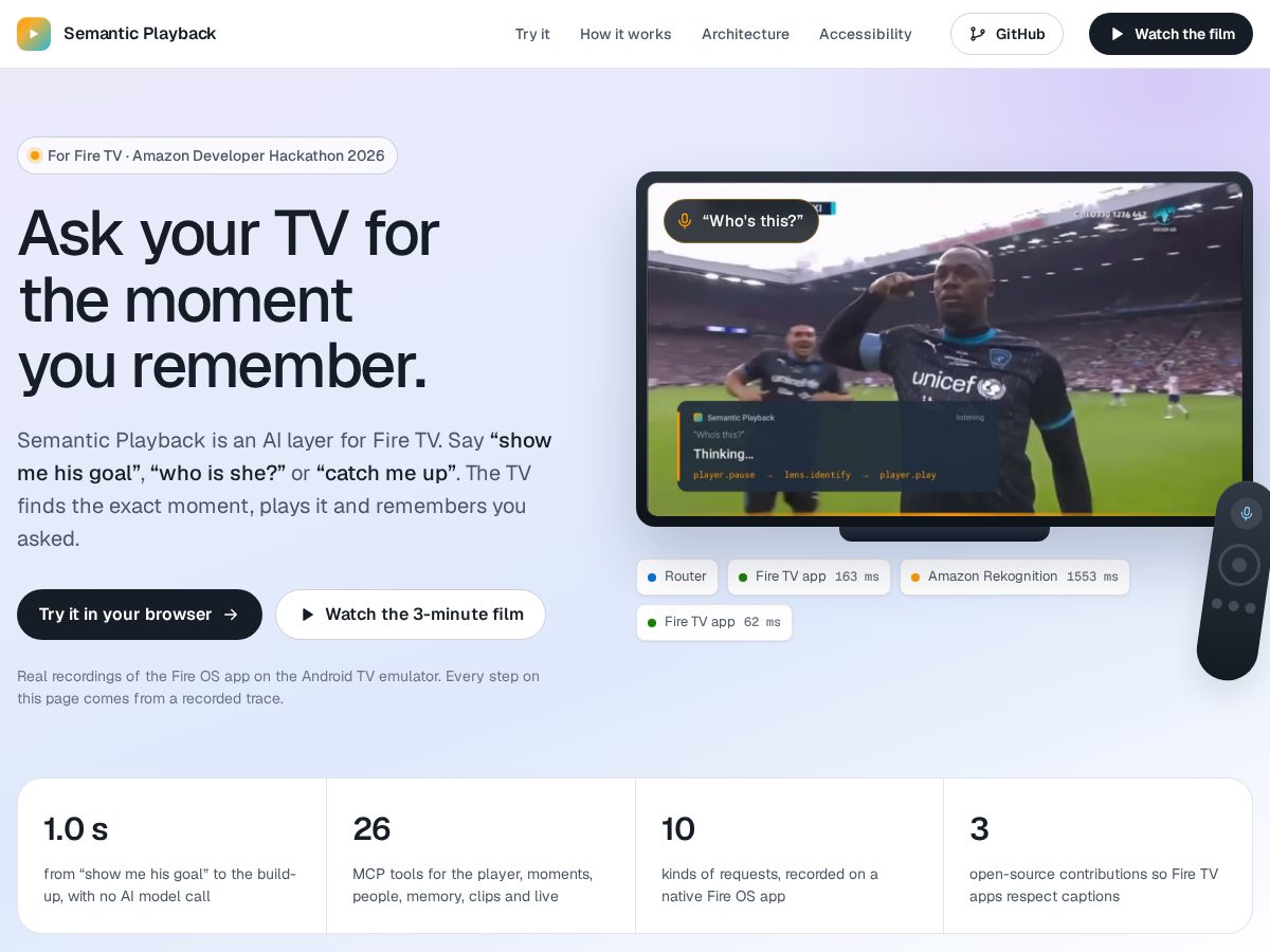 Landing-page snapshot of semanticplayback.com