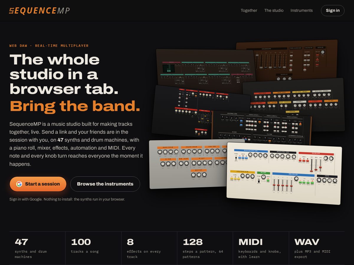 Landing-page snapshot of sequencemp.com