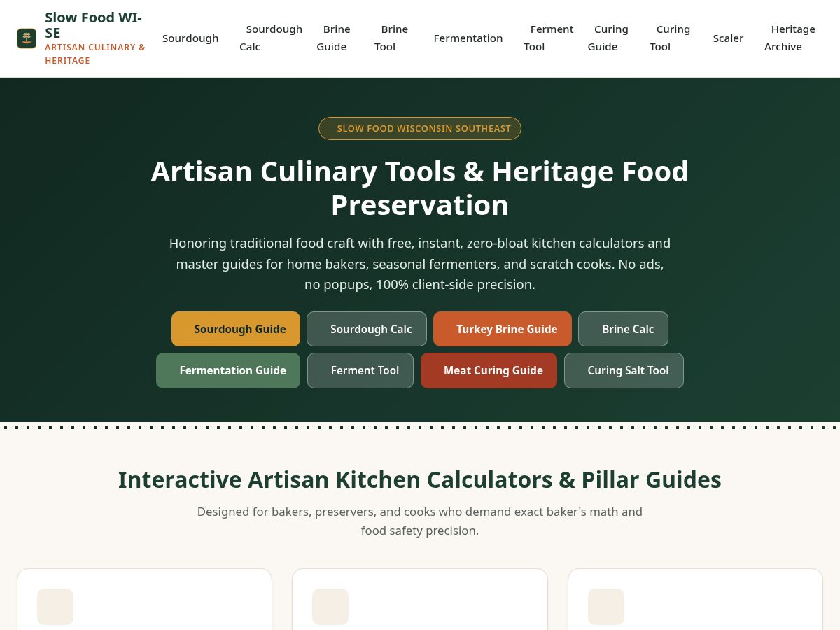 Landing-page snapshot of slowfoodwise.org