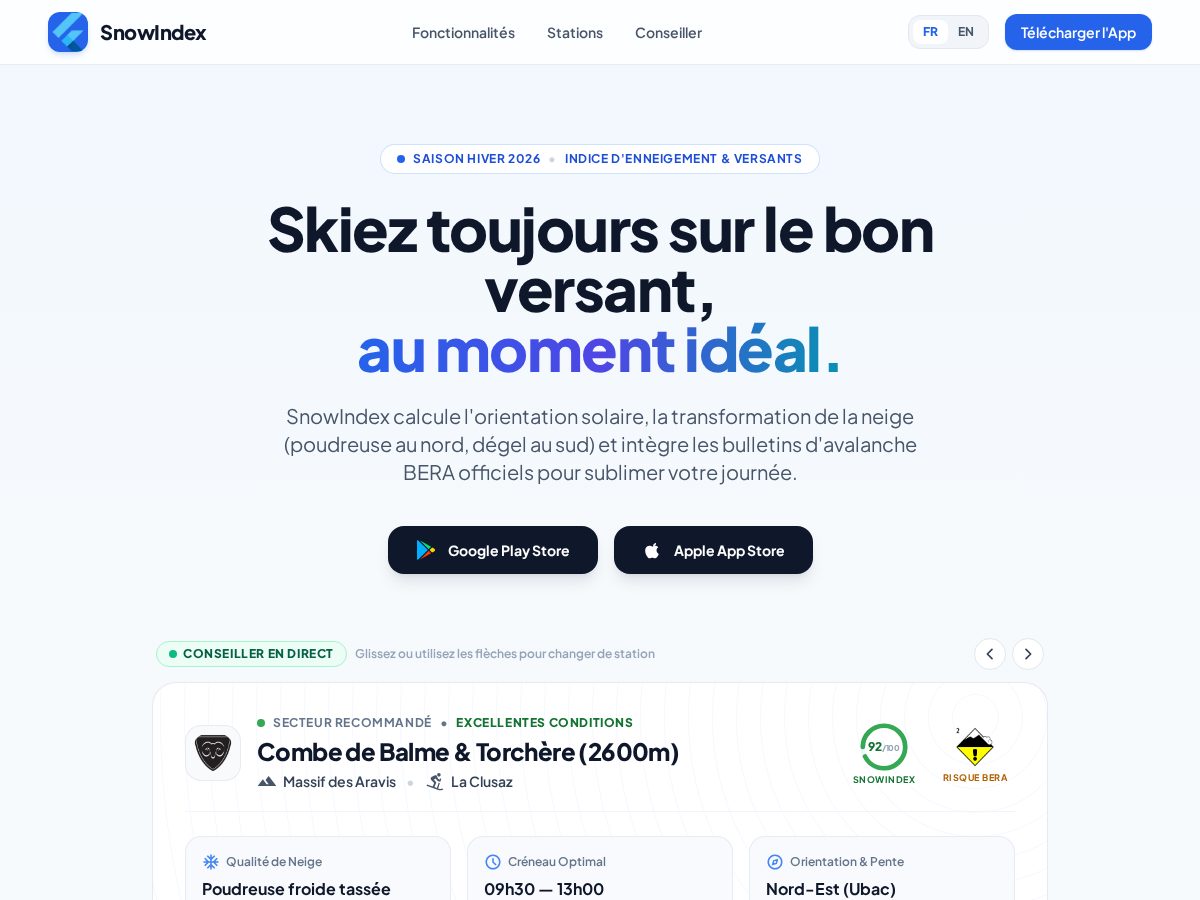 Landing-page snapshot of snowindex.app