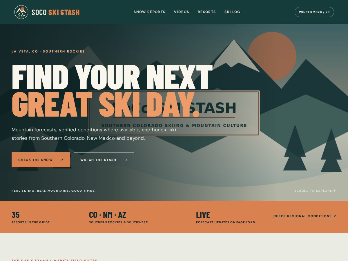 Landing-page snapshot of socoskistash.com
