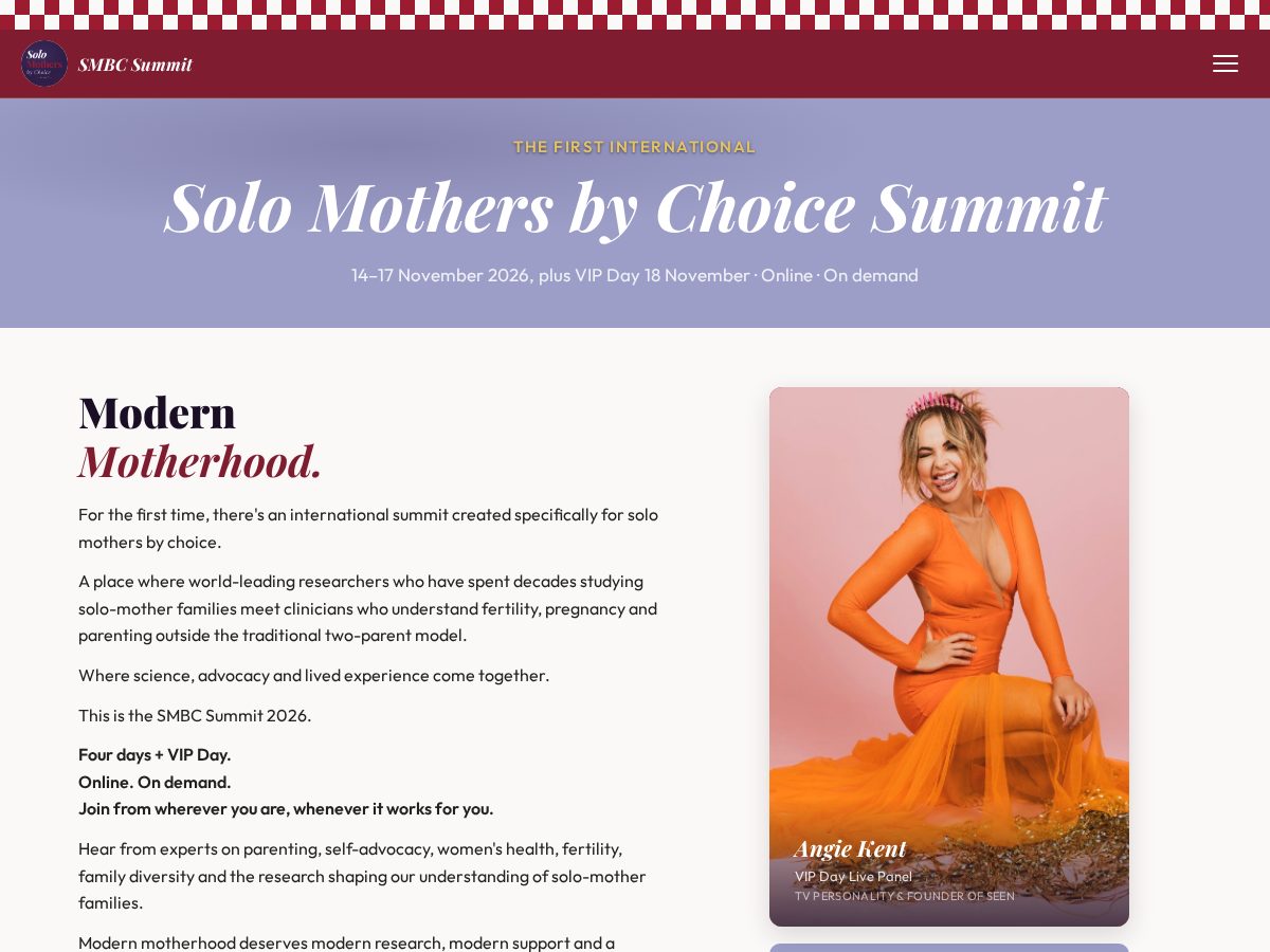 Landing-page snapshot of solomothersbychoicesummit.com