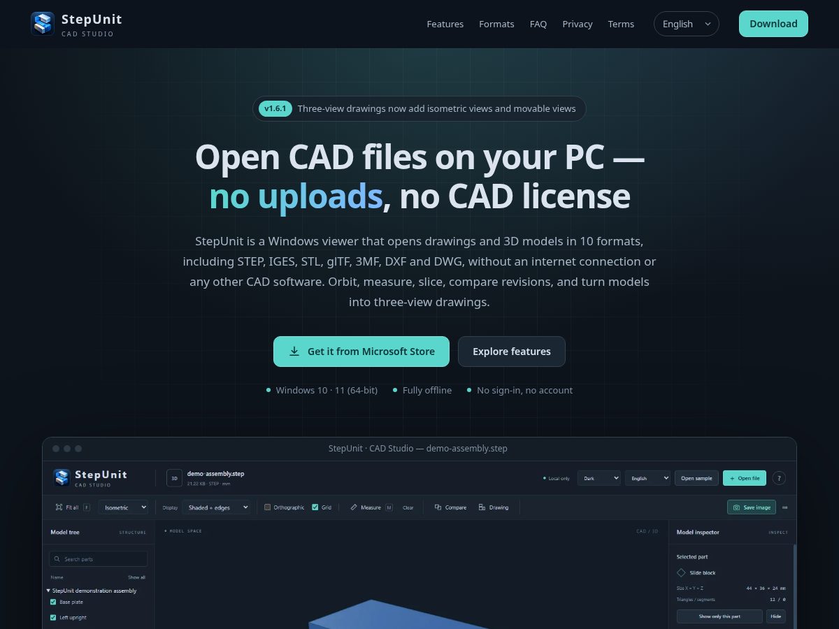 Landing-page snapshot of stepunit.com