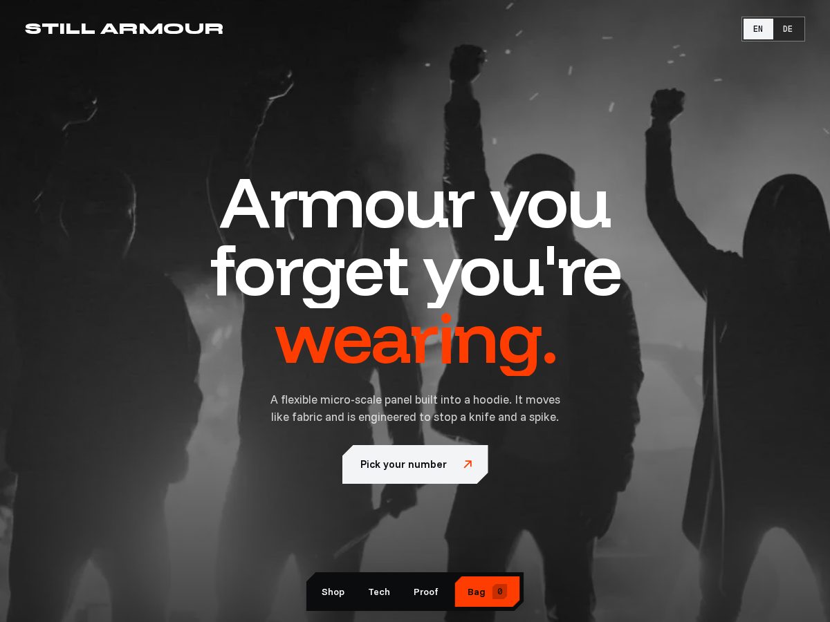 Landing-page snapshot of stillarmour.com