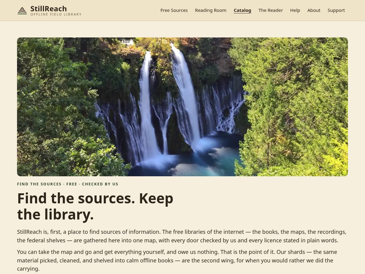 Landing-page snapshot of stillreach.app