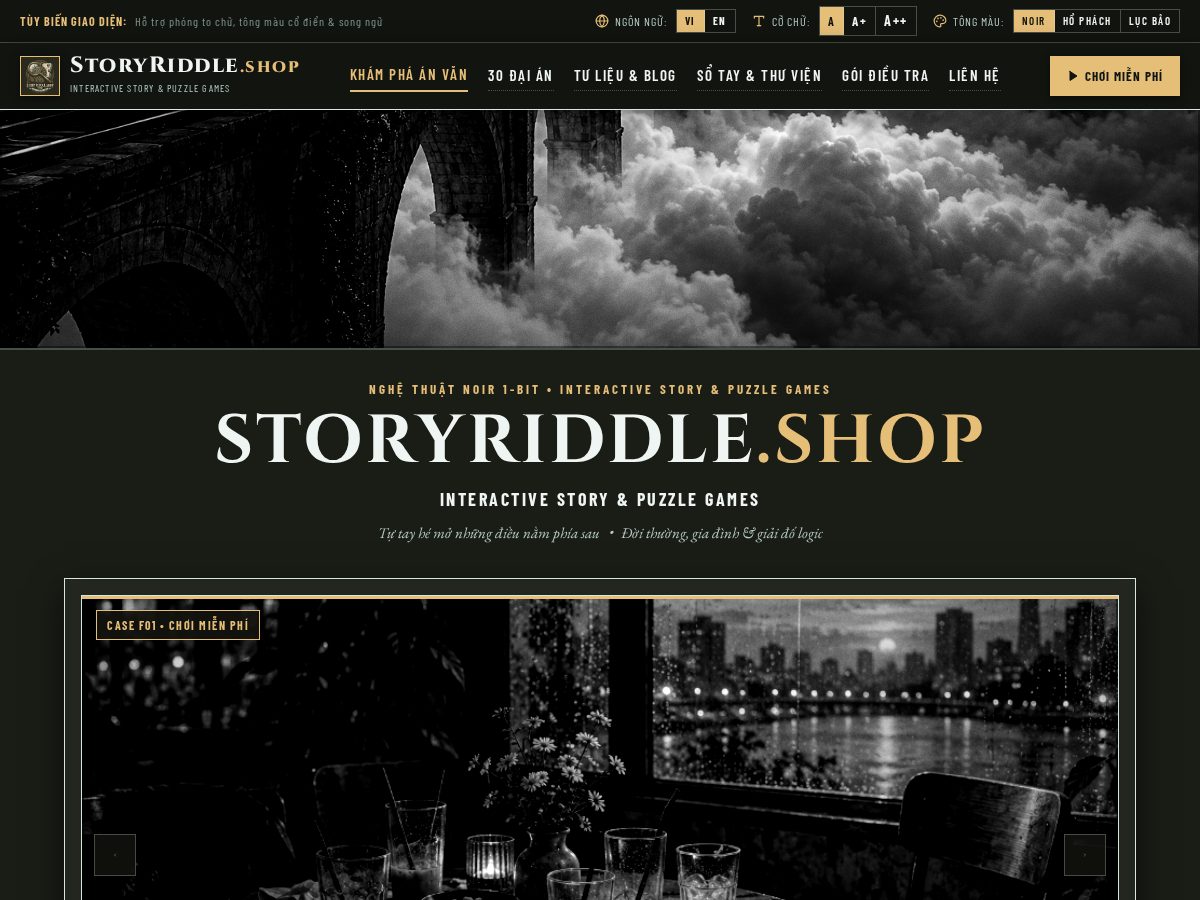 Landing-page snapshot of storyriddle.shop