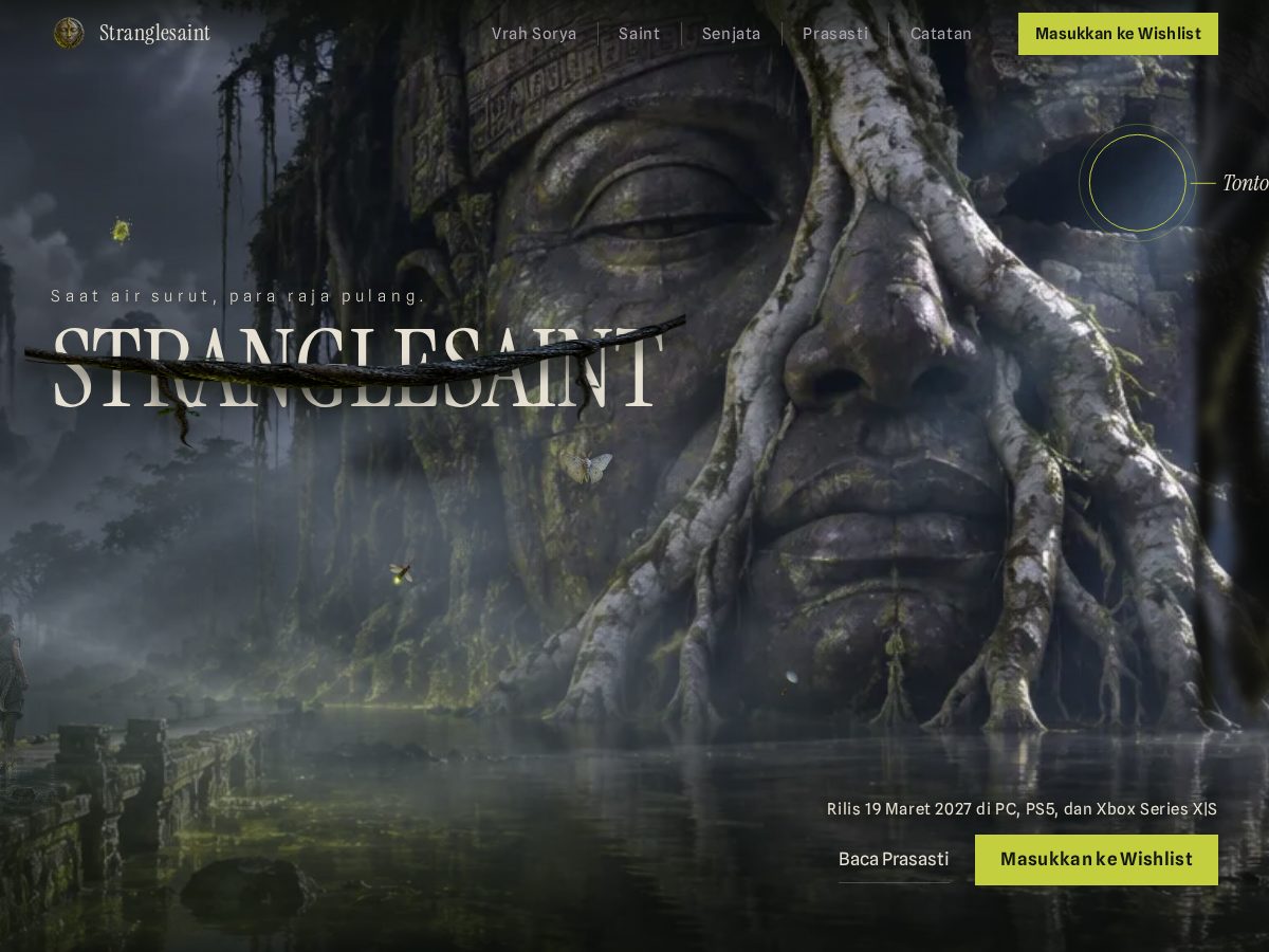 Landing-page snapshot of stranglesaint.com