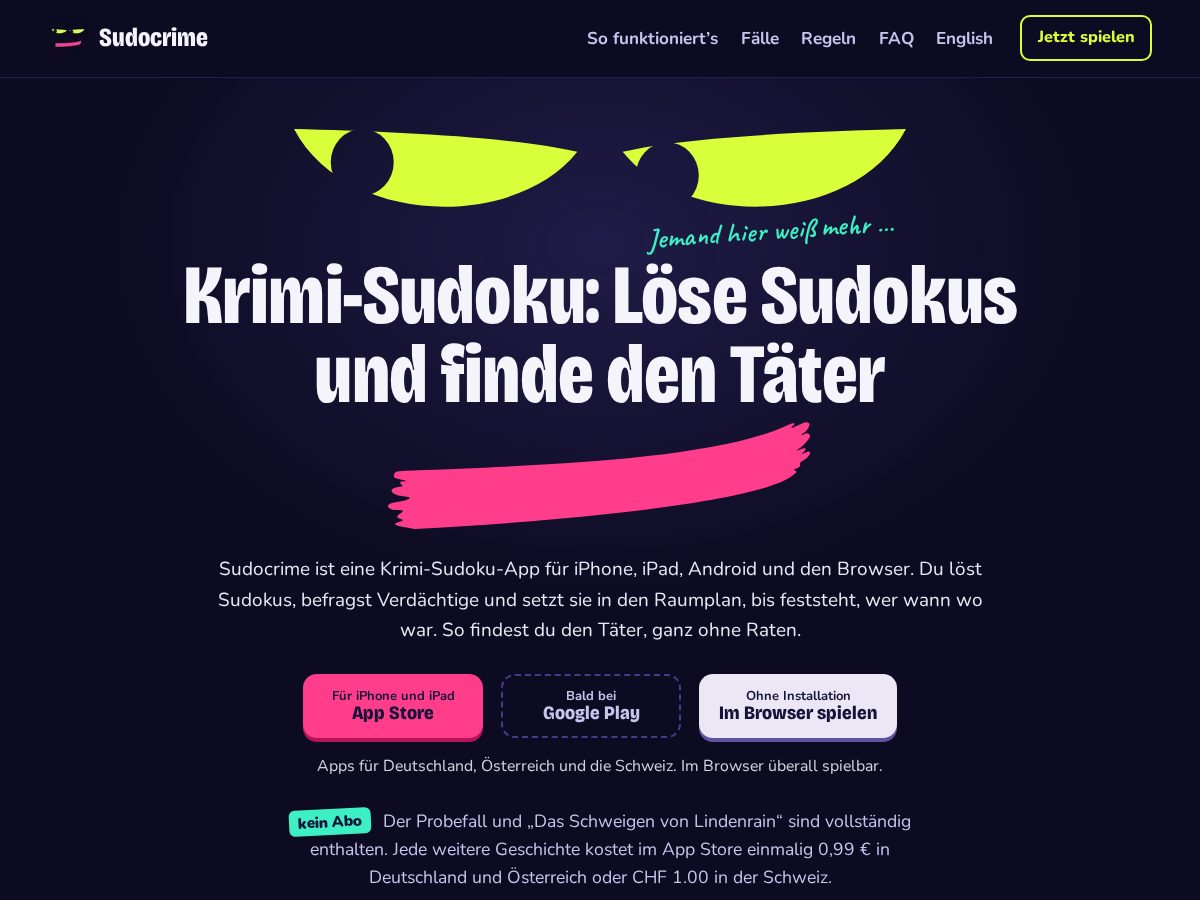Landing-page snapshot of sudocrime.app