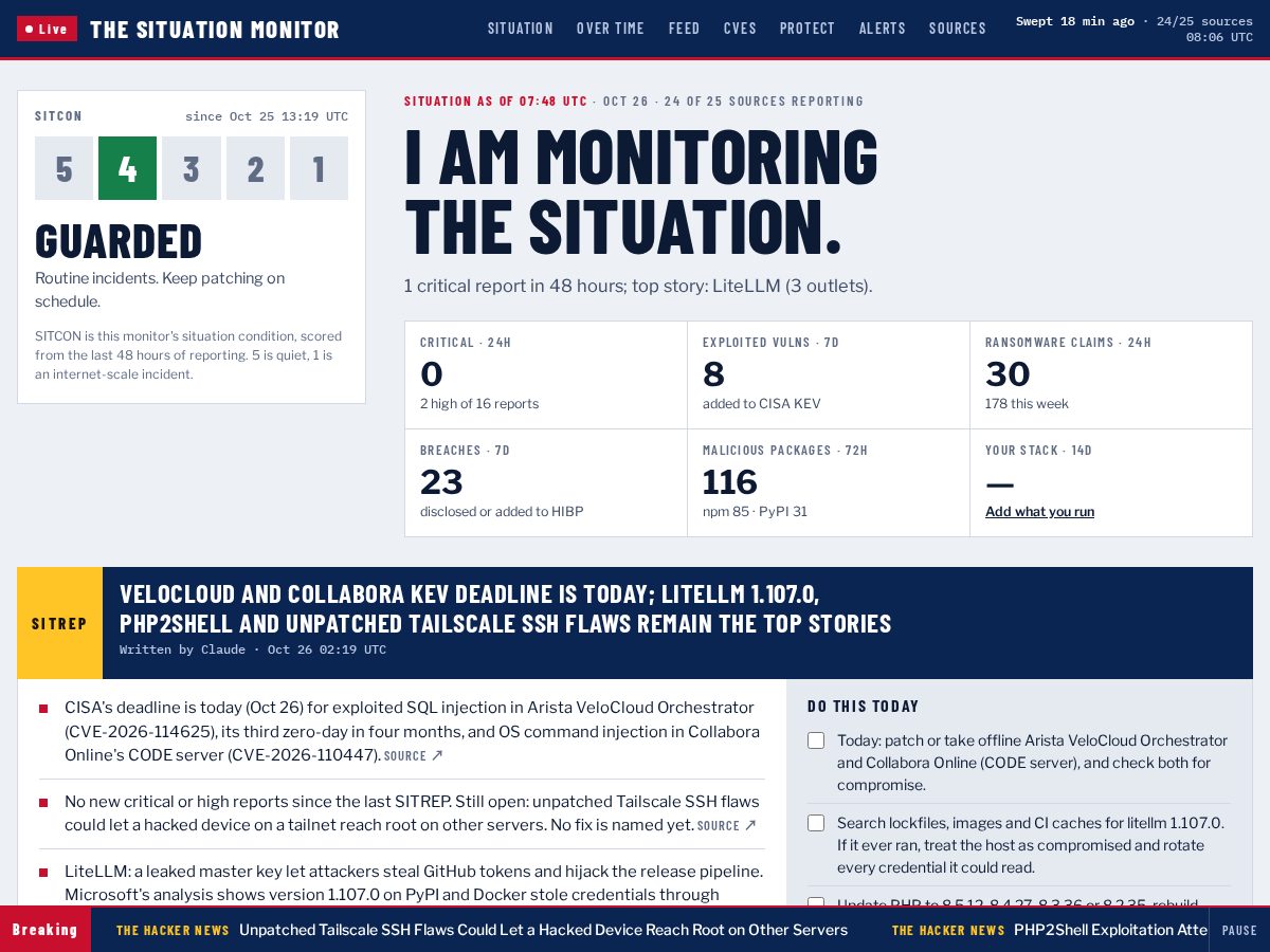 Landing-page snapshot of thesituationmonitor.org