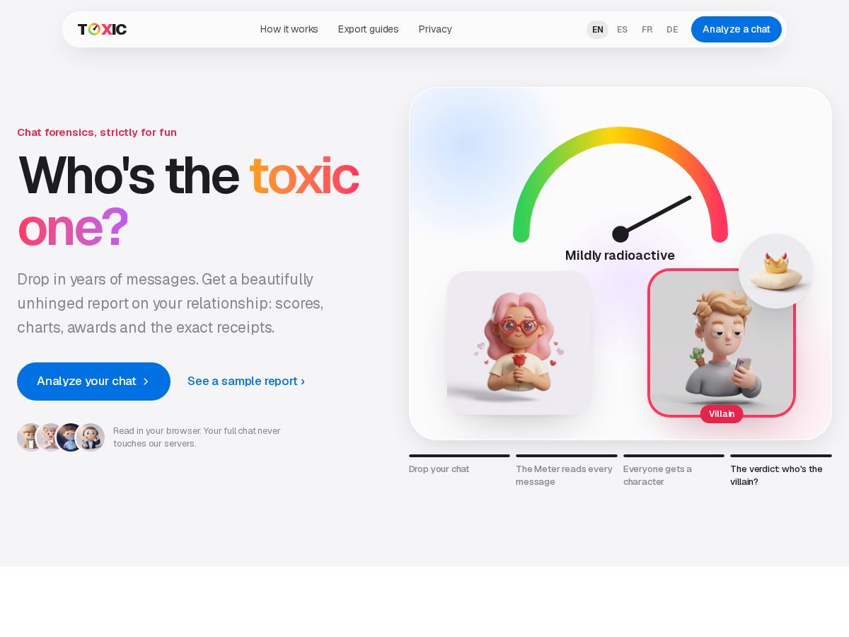 Landing-page snapshot of toxicrelation.com