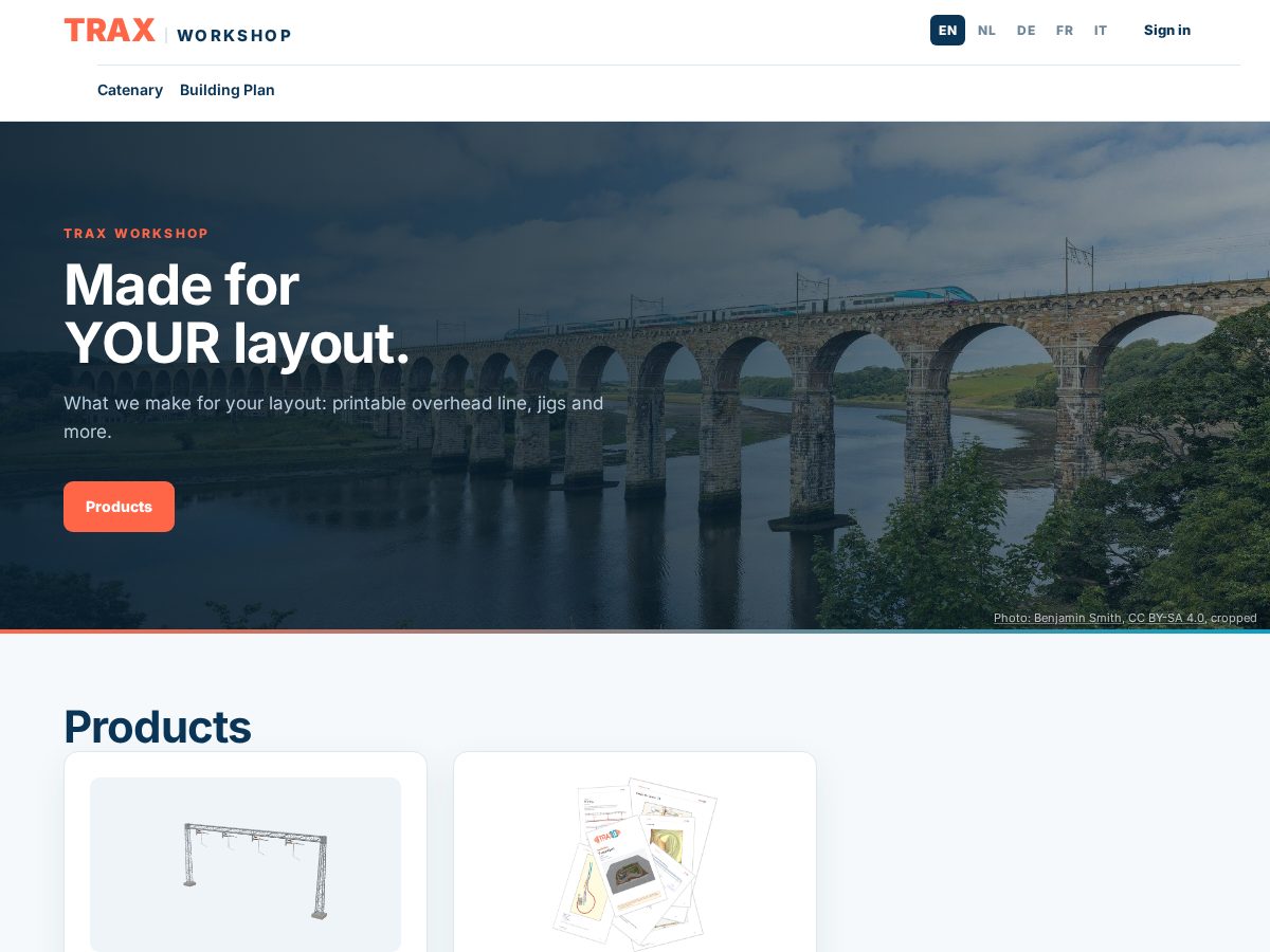 Landing-page snapshot of traxworkshop.com