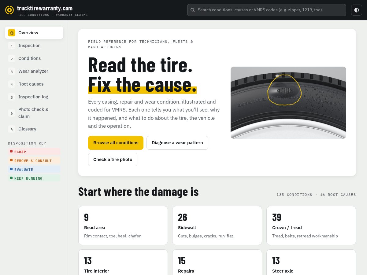 Landing-page snapshot of trucktirewarranty.com