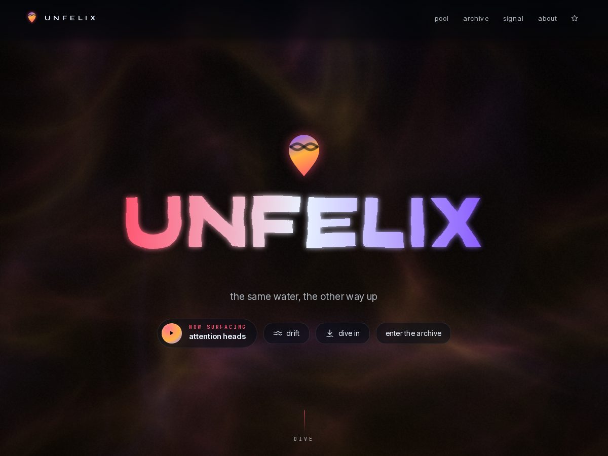 Landing-page snapshot of unfelix.music
