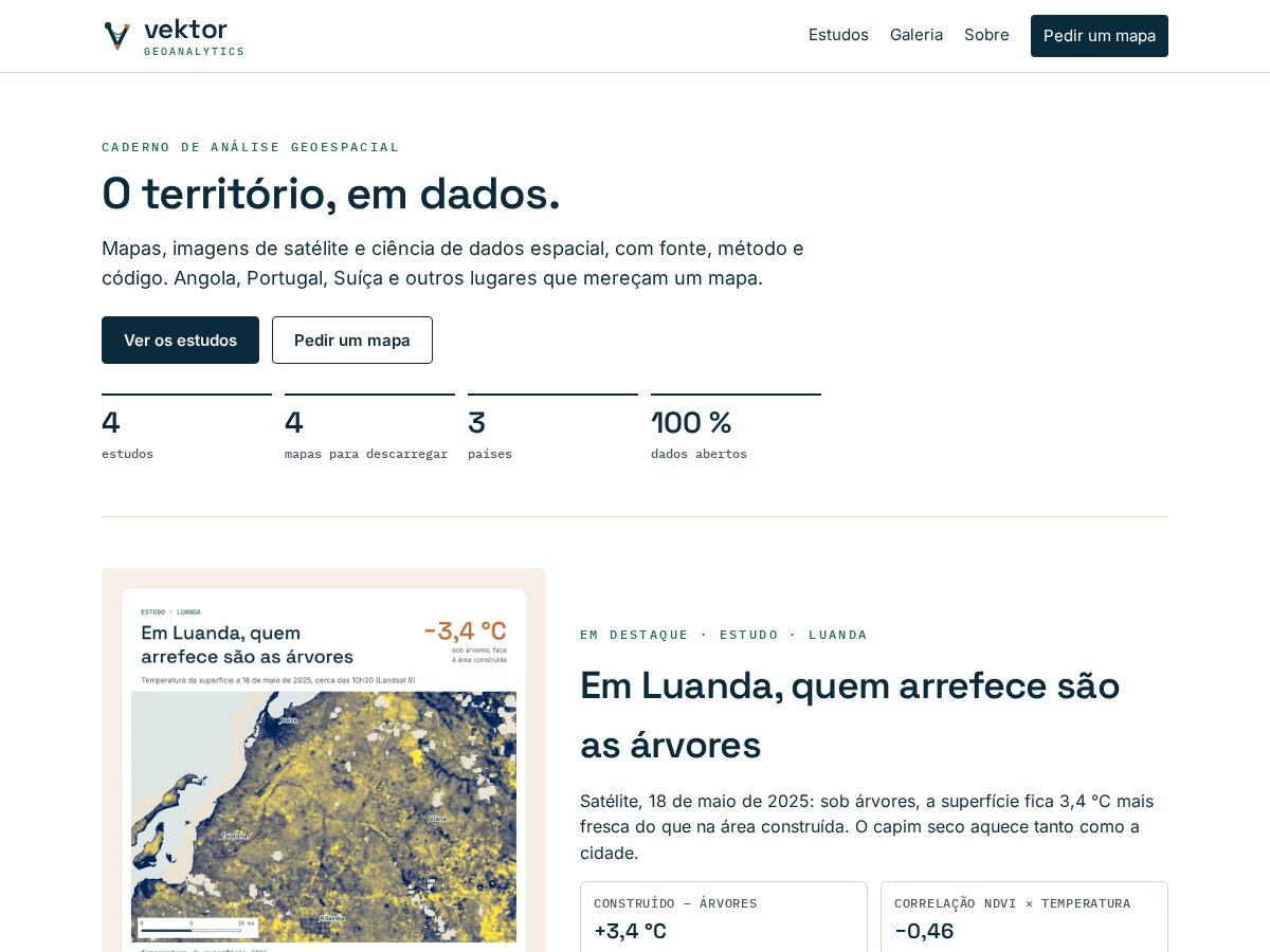 Landing-page snapshot of vektorgis.com